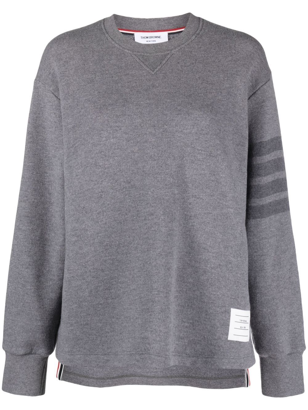 Stripe-detail knit jumper - Grey