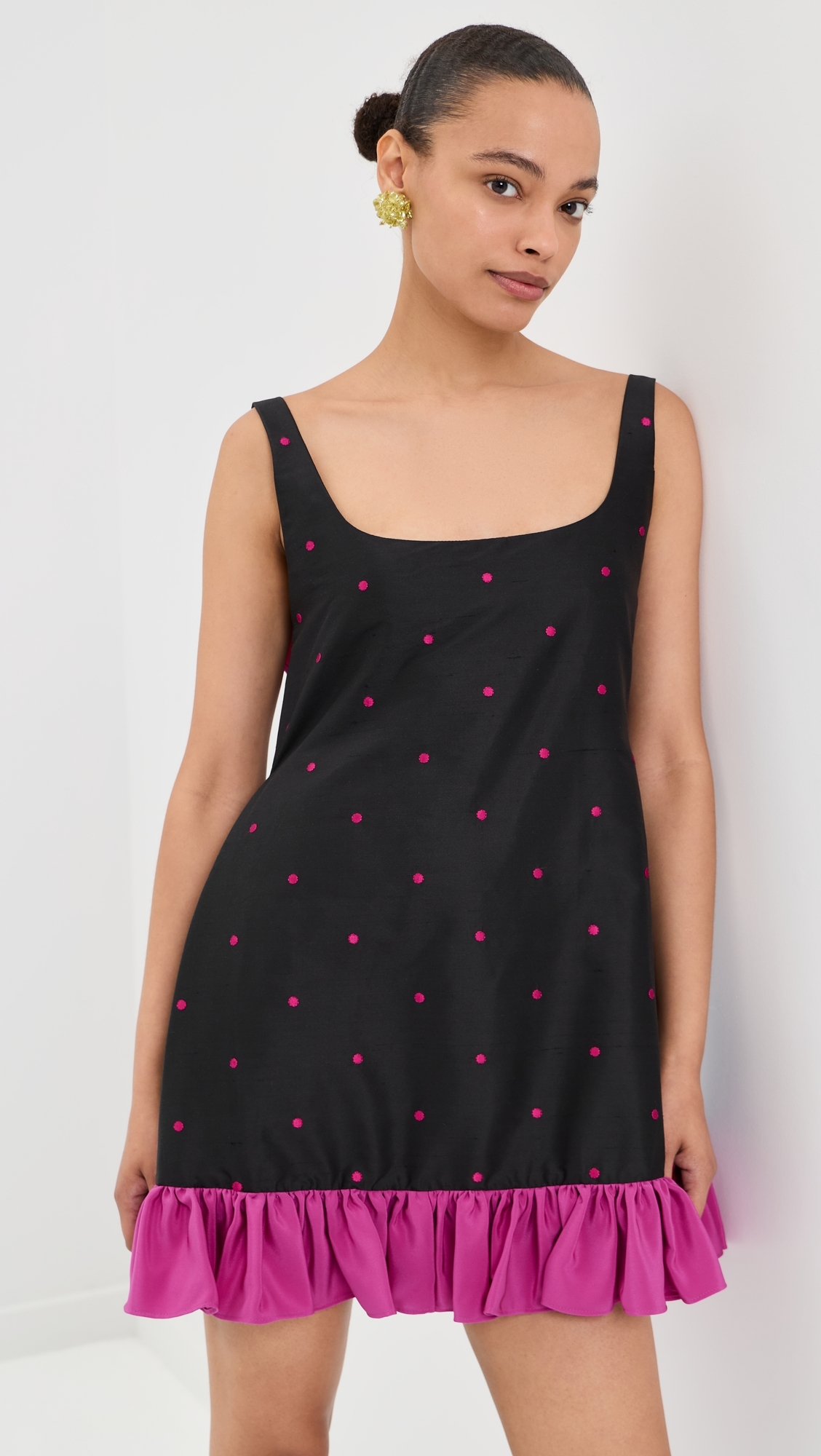 Sylvia Dress Black/Pink Dots