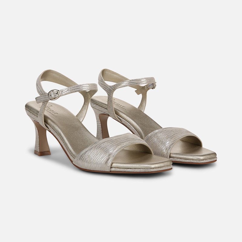 Grace Dress Sandal Shoes, Warm Silver Leather