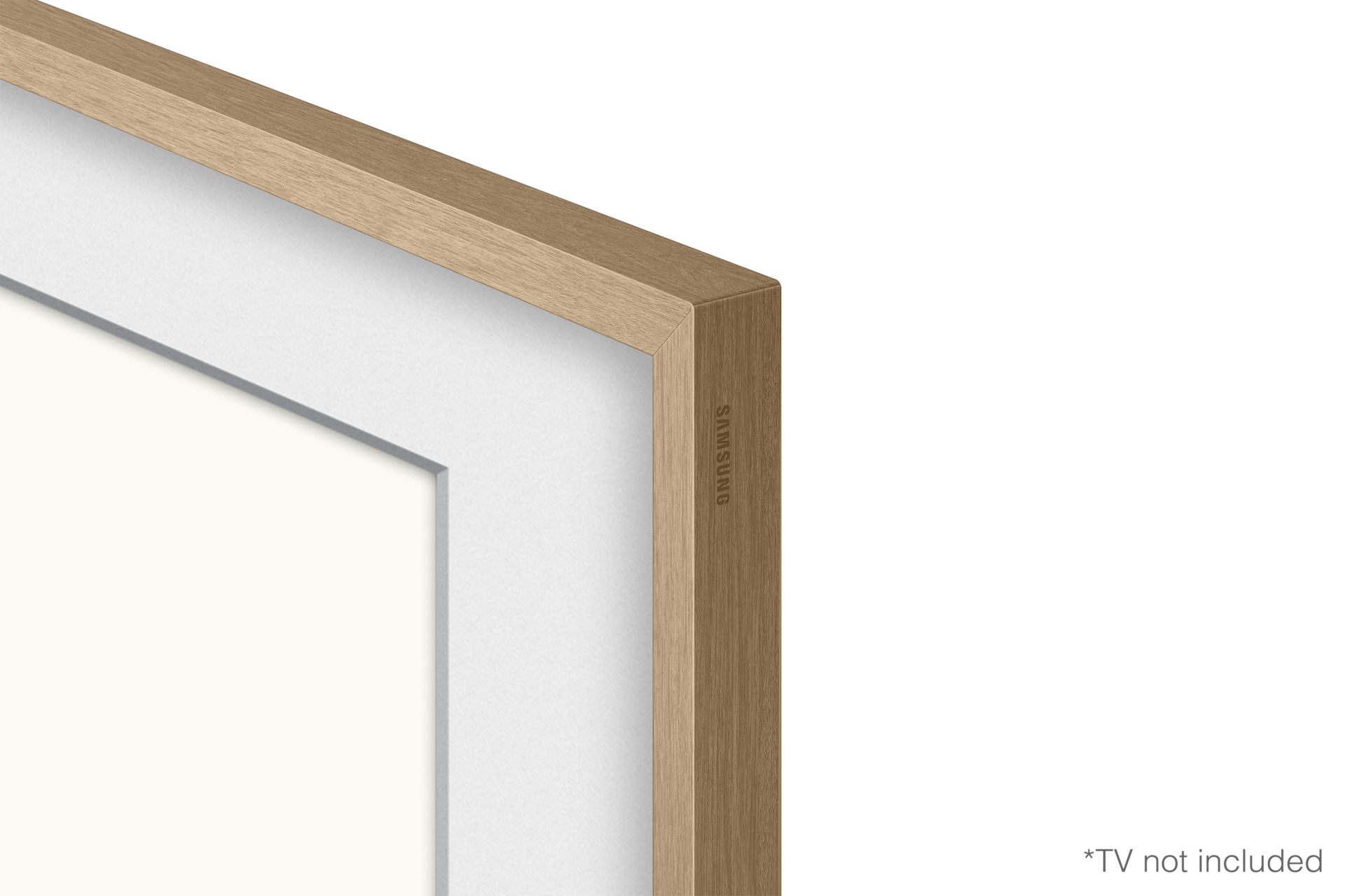 "Customisable Modern Teak Bezel for The Frame 55" TV"
