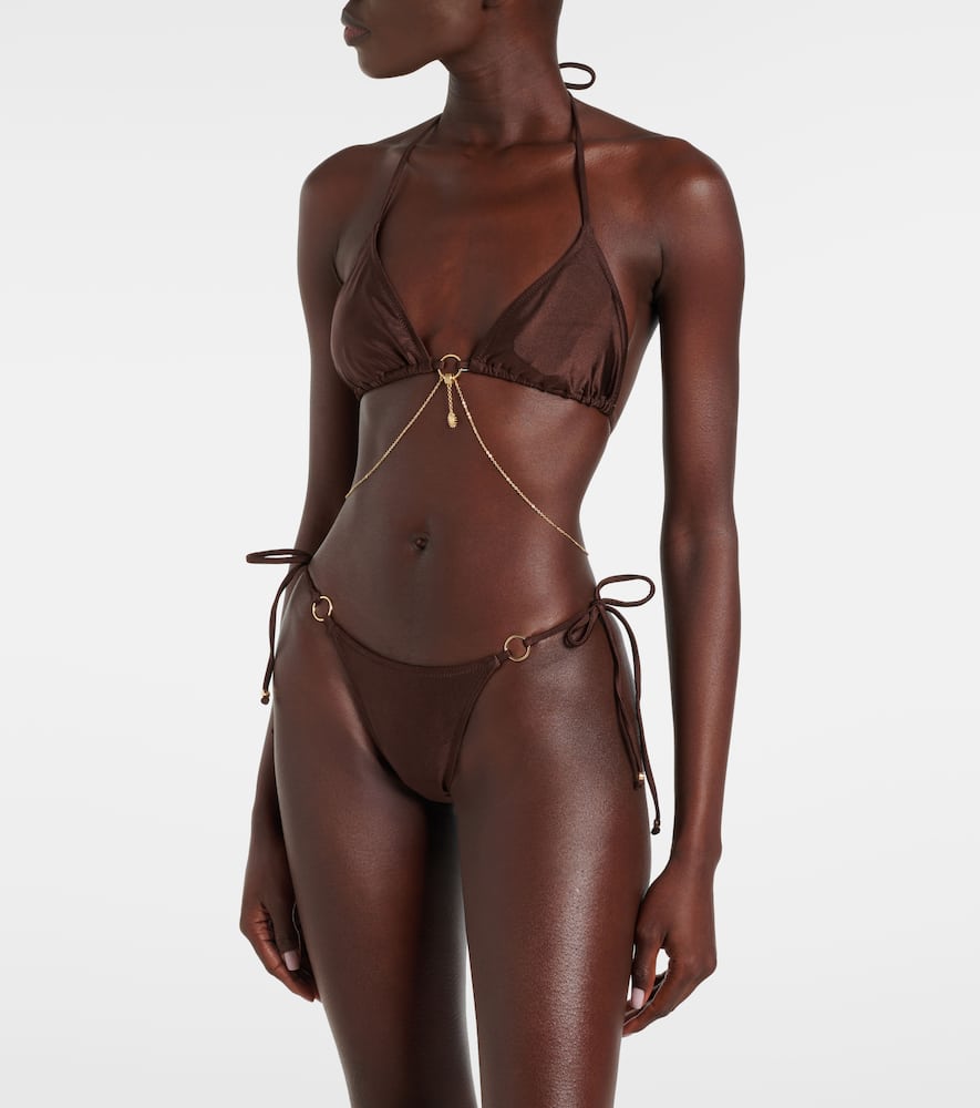 Ring-detail bikini bottoms
