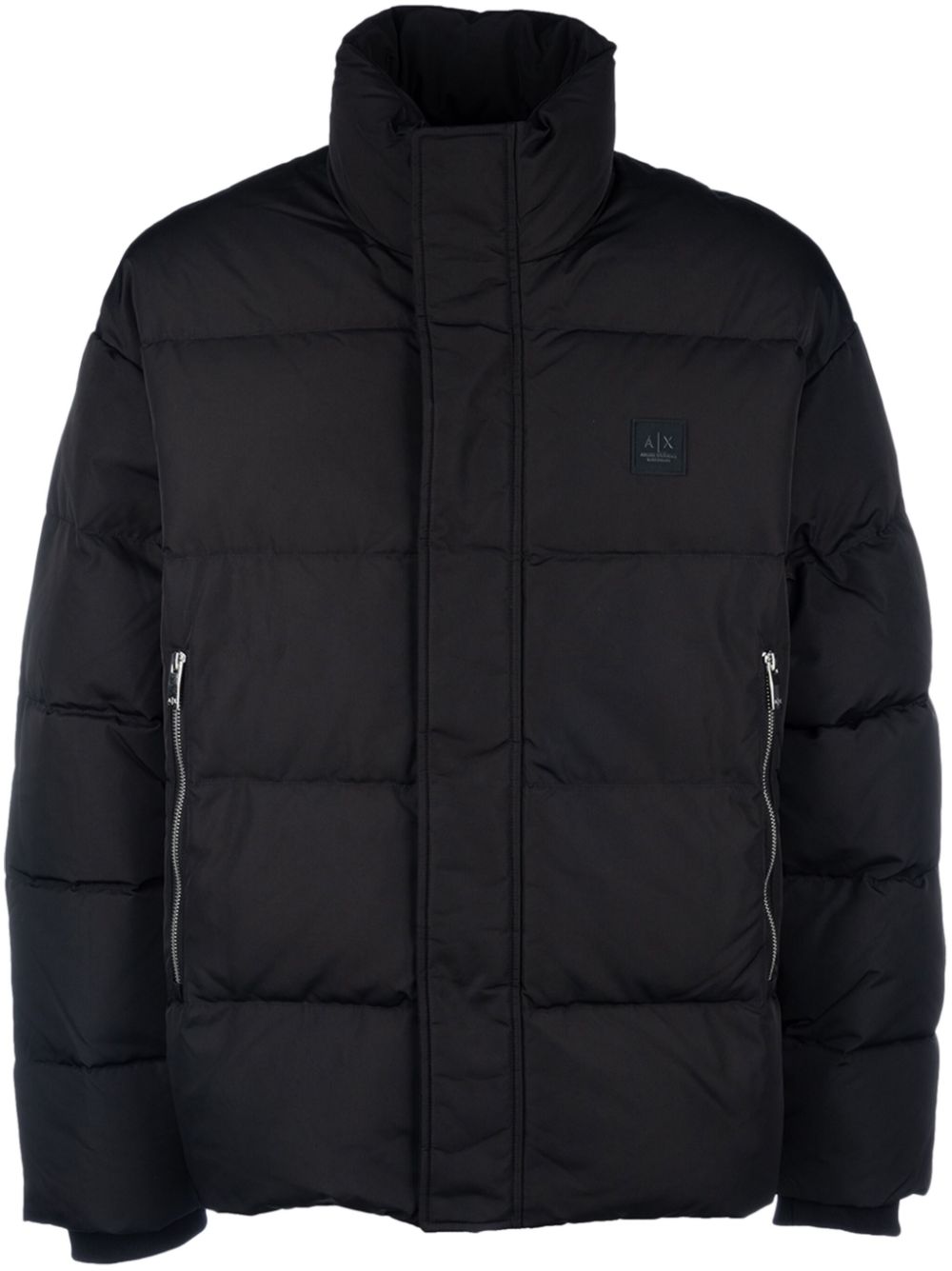 Logo-patch padded jacket - Black