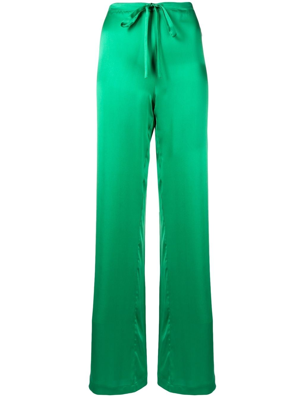 Drawstring silk palazzo trousers - Orange