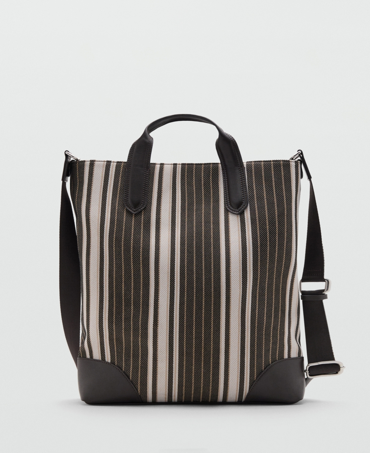 Men's Striped Tote Bag - Brown