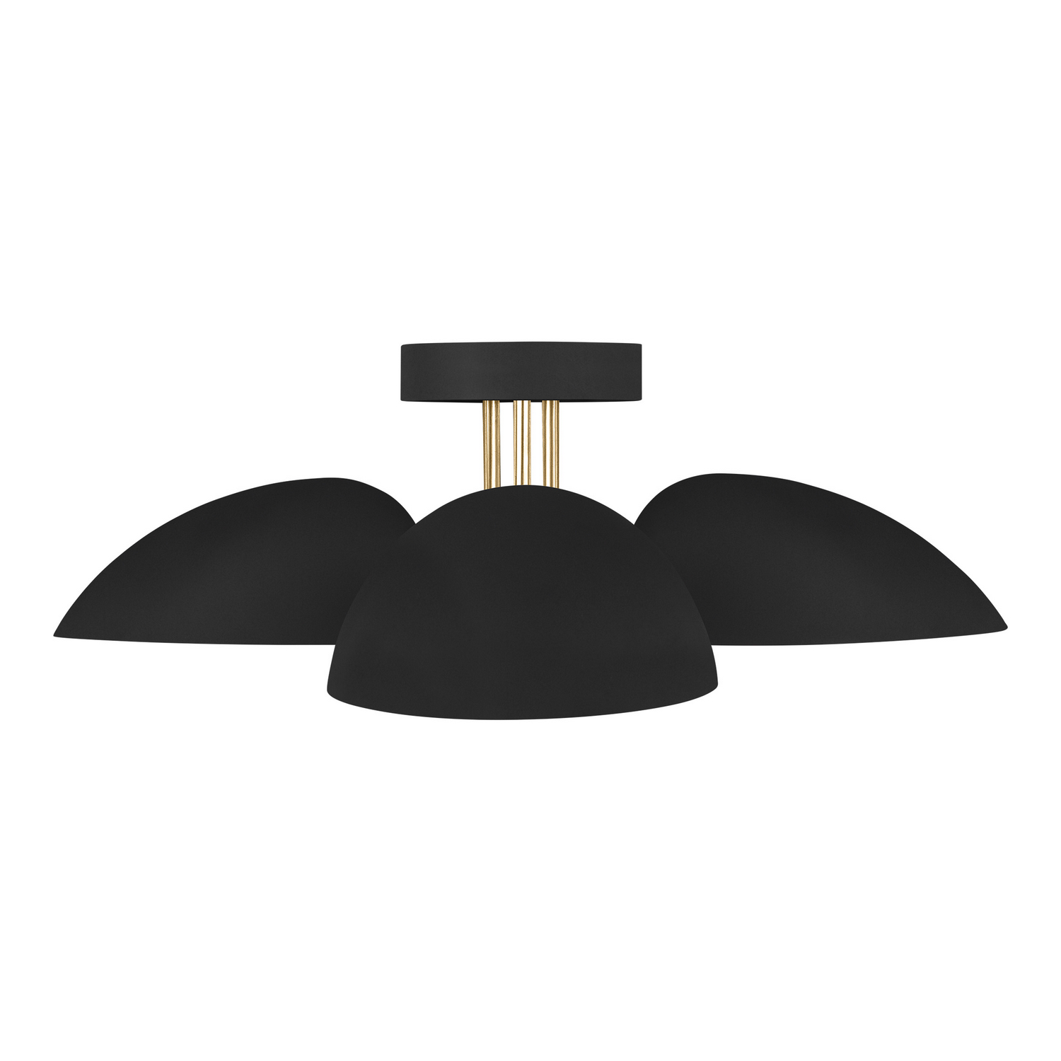 Visual Comfort Studio Jane 3-Light Ceiling Light in Midnight Black And Burnished Brass by Ellen Degenere