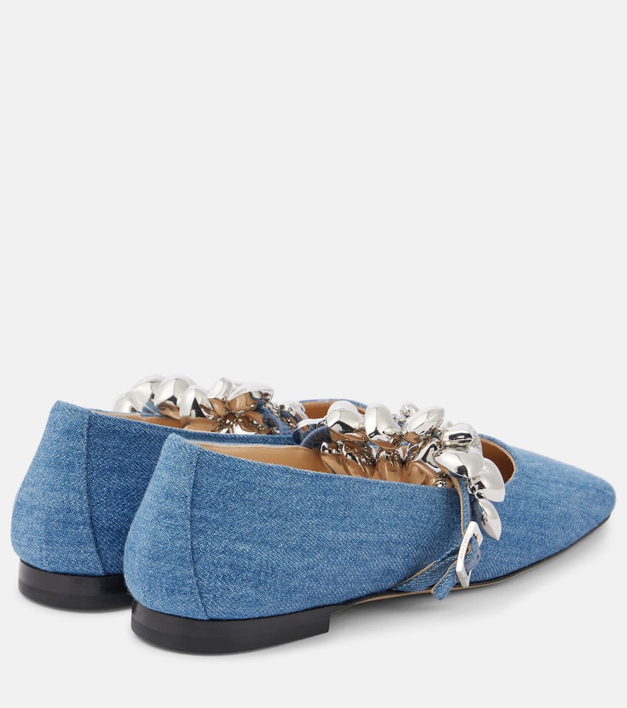 Puffy Heart denim Mary Jane flats