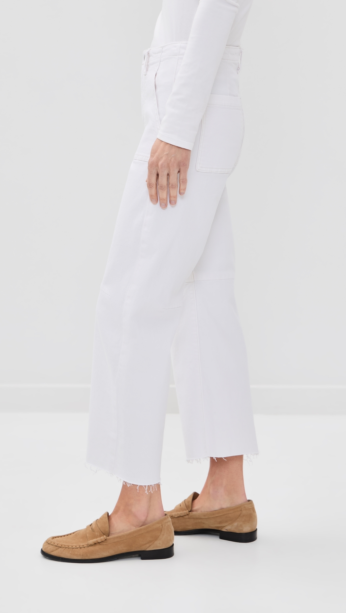 Petite Utility Jeans White
