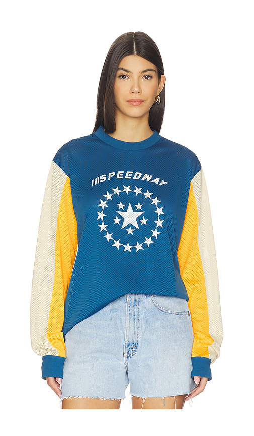Araminta James Speedway Long Sleeve Tee in Blue,Yellow. - M also in S