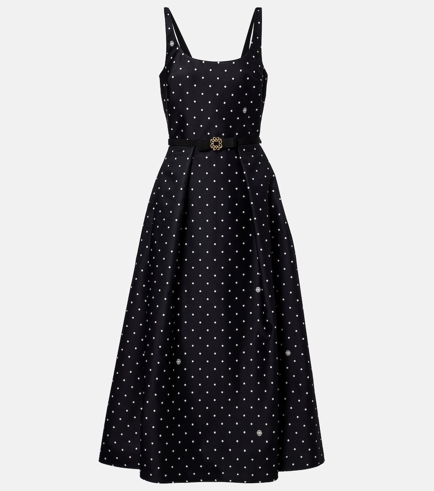 Polka-dot midi dress