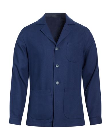 Man Blazer Blue Size 36 Polyester, Cotton, Wool