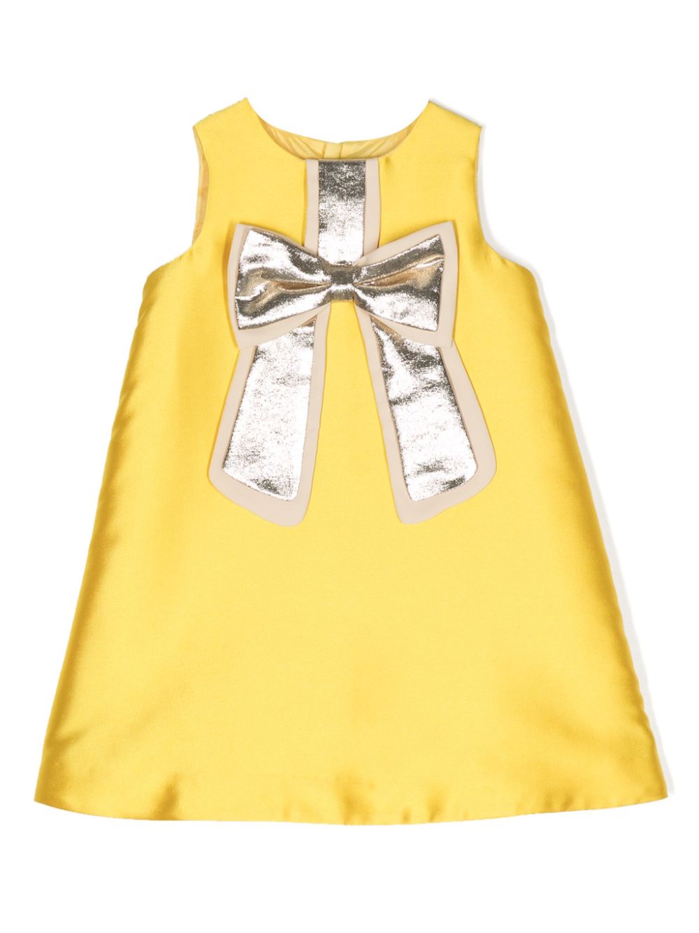 Bow-detail satin midi dress - Yellow