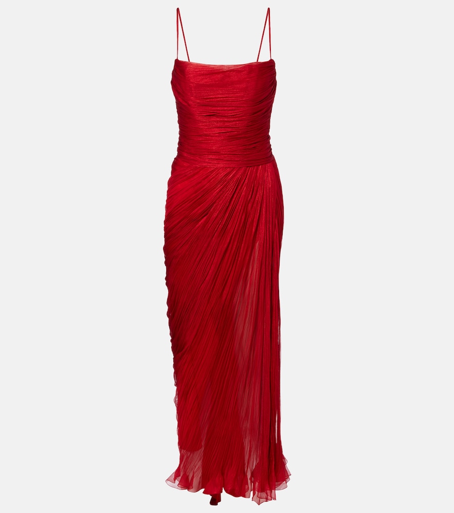 Rio draped silk muslin gown