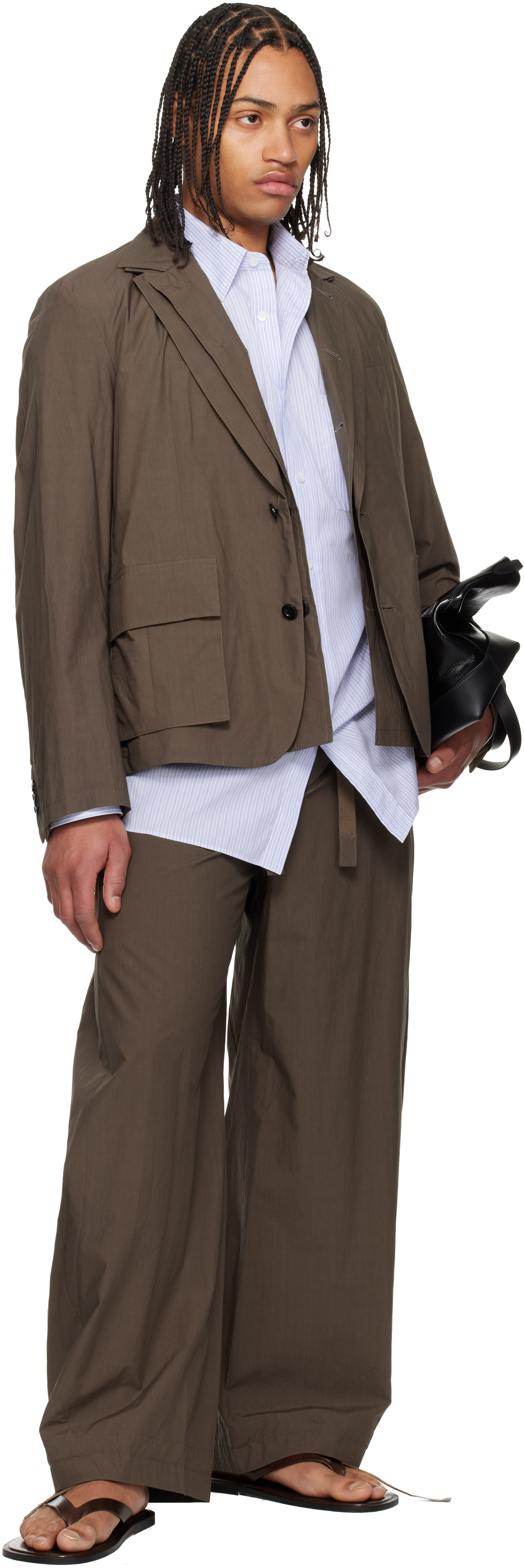Khaki Cotton Typewriter Blazer