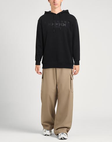 Man Sweatshirt Black Size M Cotton, Polyester