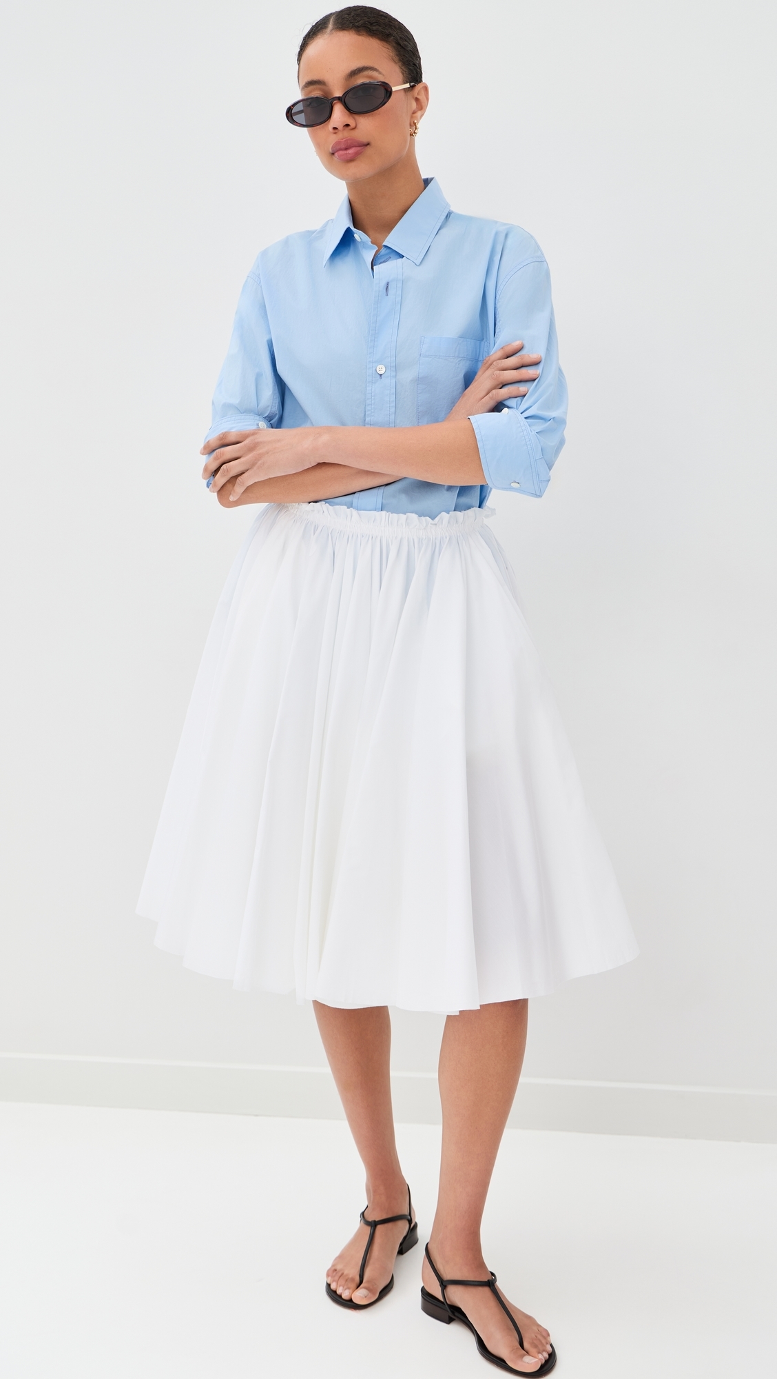 Midi Corolla Skirt Blanc