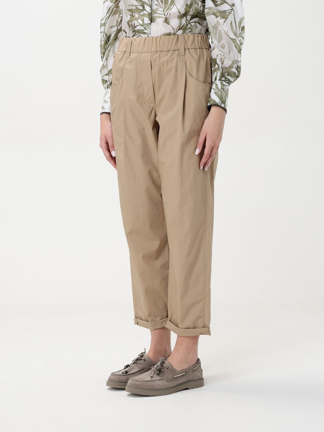 Pants BRUNELLO CUCINELLI Woman color Brown
