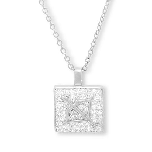 Bright Halo Lab-Grown Diamond Zodiac Sign Pendant Necklace