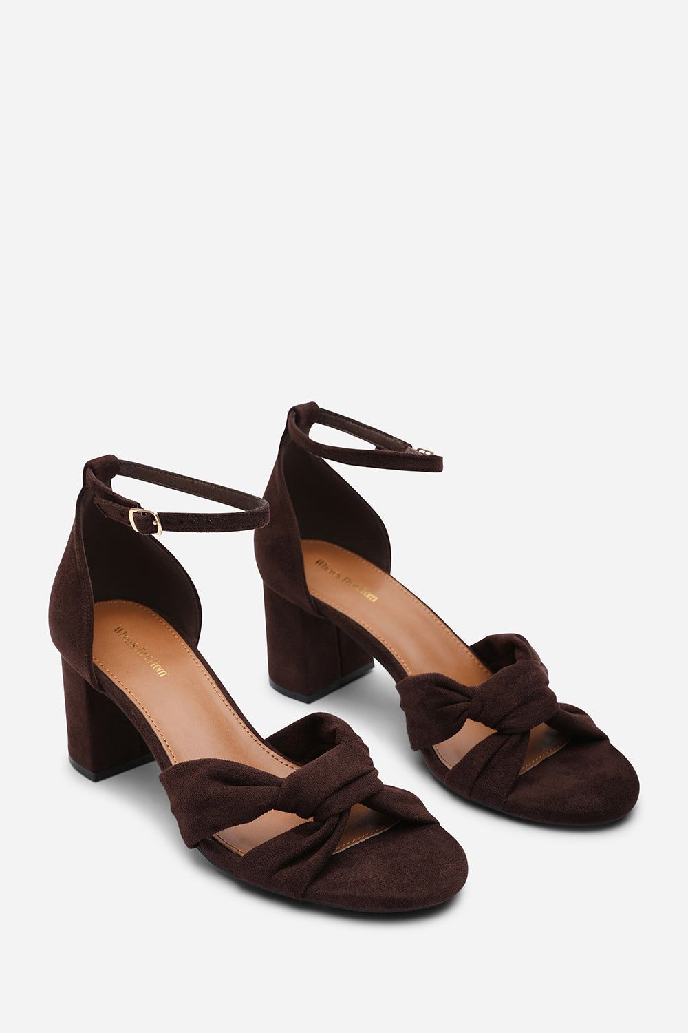 Where's That From Avelia Strappy Block Heel Sandal In Dark Brown