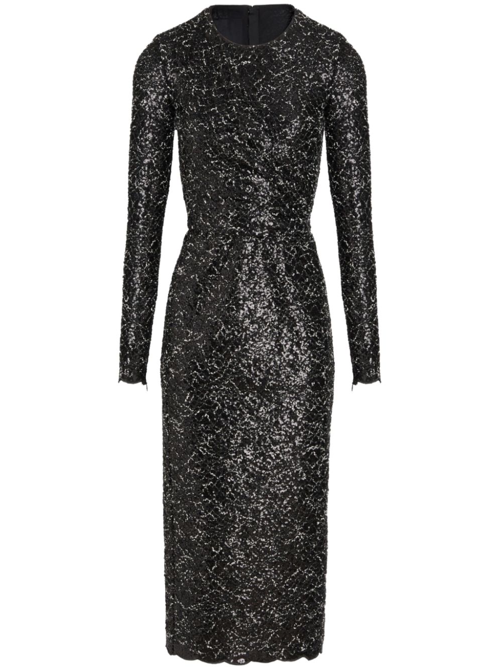 Sequinned tweed midi dress - Black
