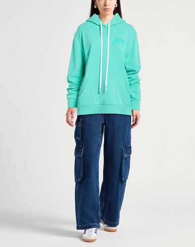 Woman Sweatshirt Turquoise Size L Cotton