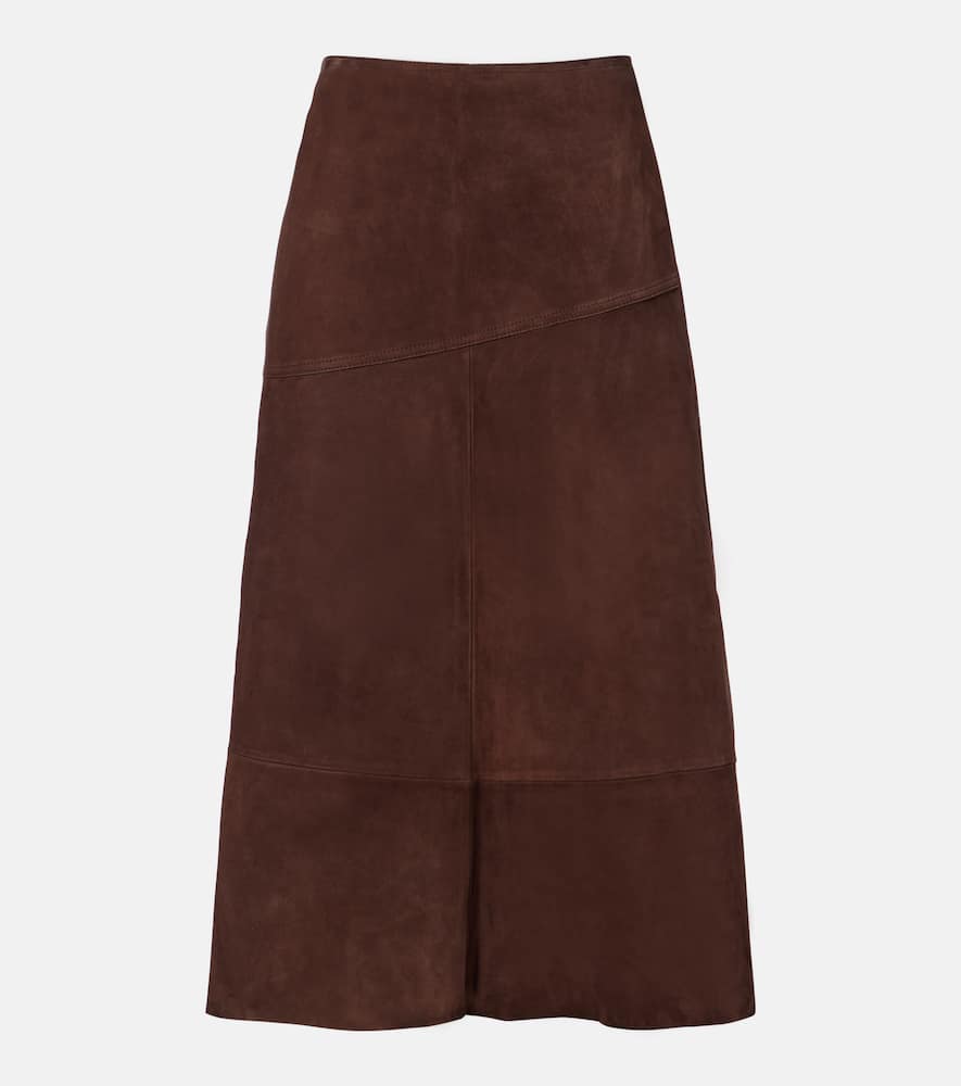 Suede midi skirt