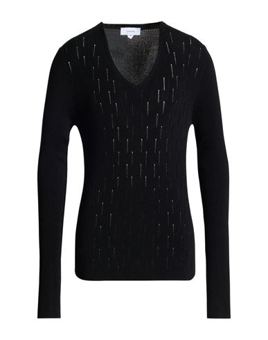 Man Sweater Black Size L Cotton, Viscose