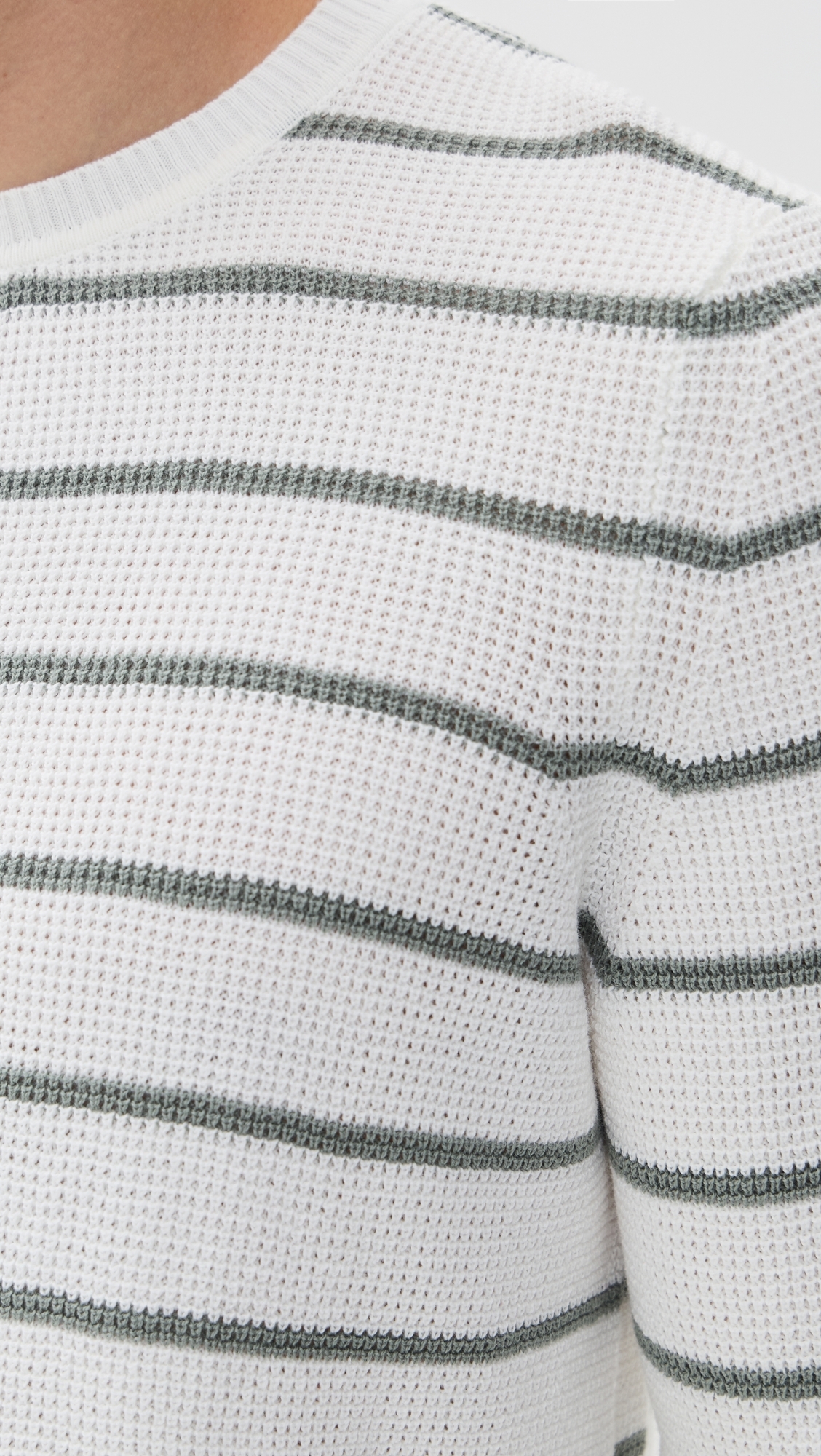 Sunwashed Crewneck Sweater White Sage Stripe