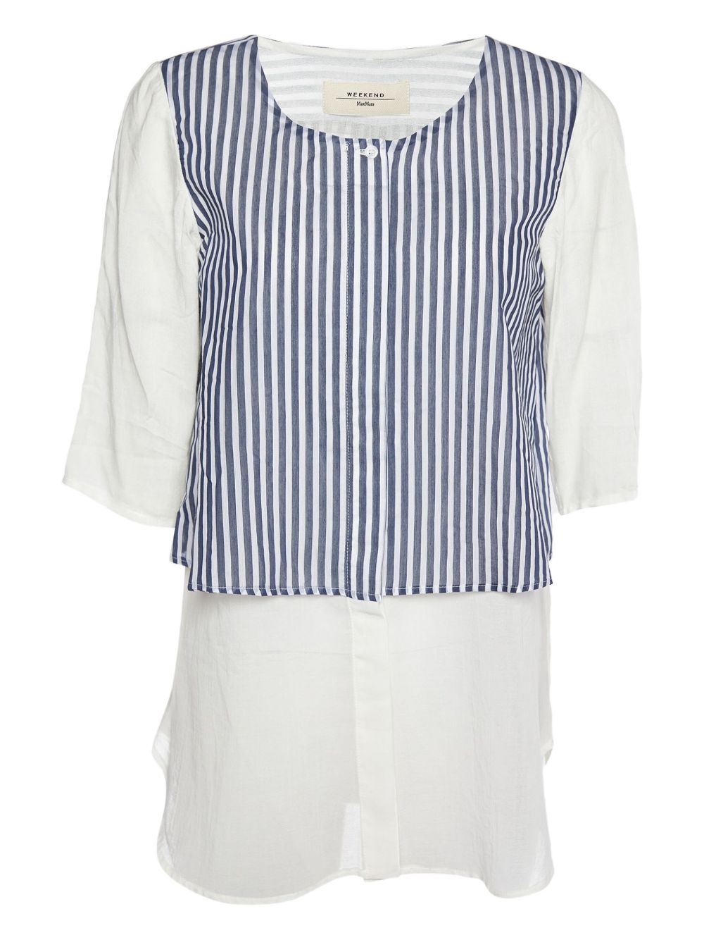Striped button-down shirt - White