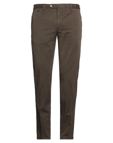 Man Pants Dark brown Size 38 Cotton, Elastane