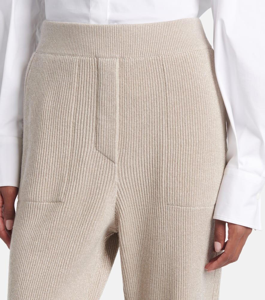 Ribbed-knit cashmere-blend tapered pants