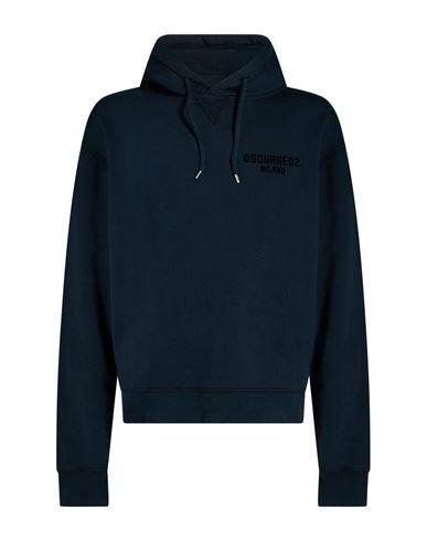 Man Sweatshirt Navy Size M Cotton, Elastane