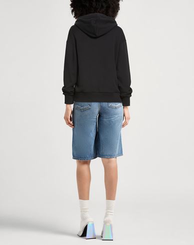 Woman Sweatshirt Black Size L Cotton, Polyester