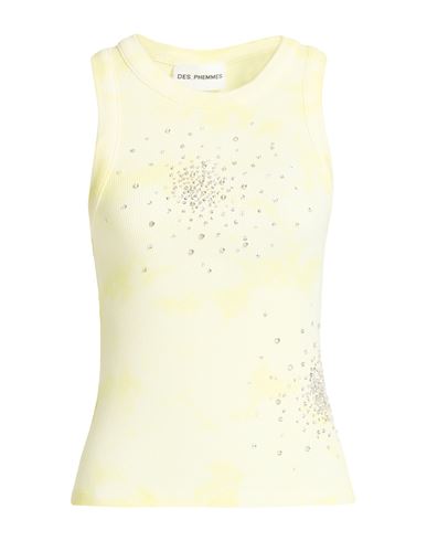 Des_phemmes Woman Tank top Yellow Size 4 Cotton