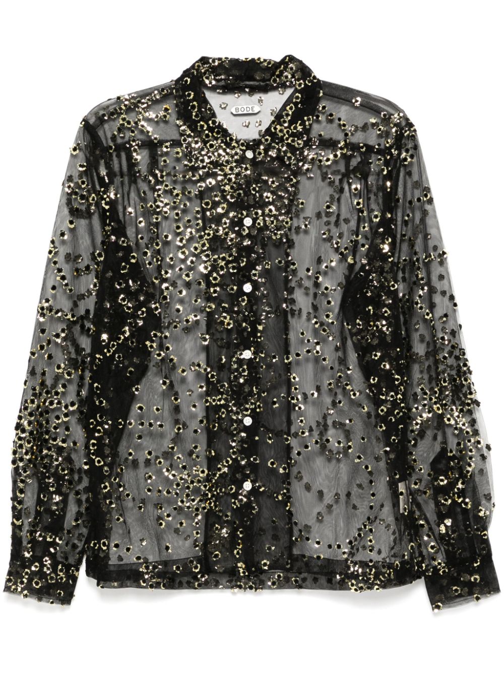 Sheer fete shirt - Black