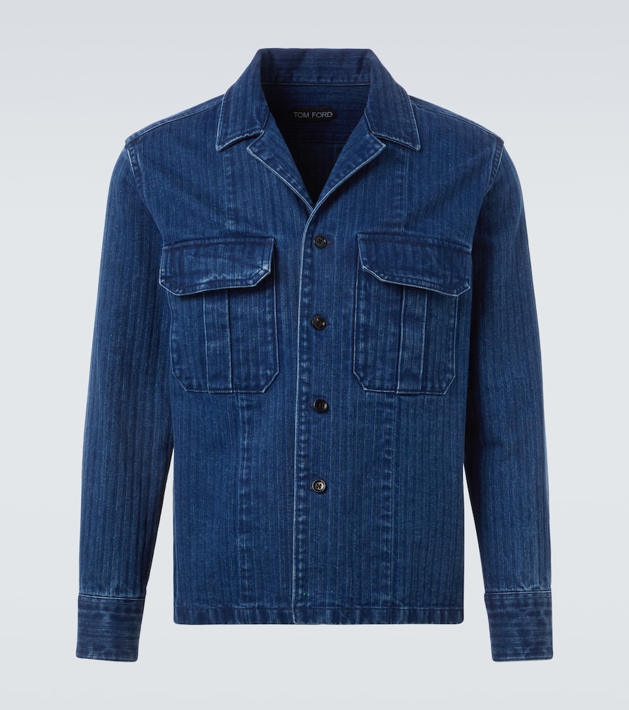 Striped denim overshirt