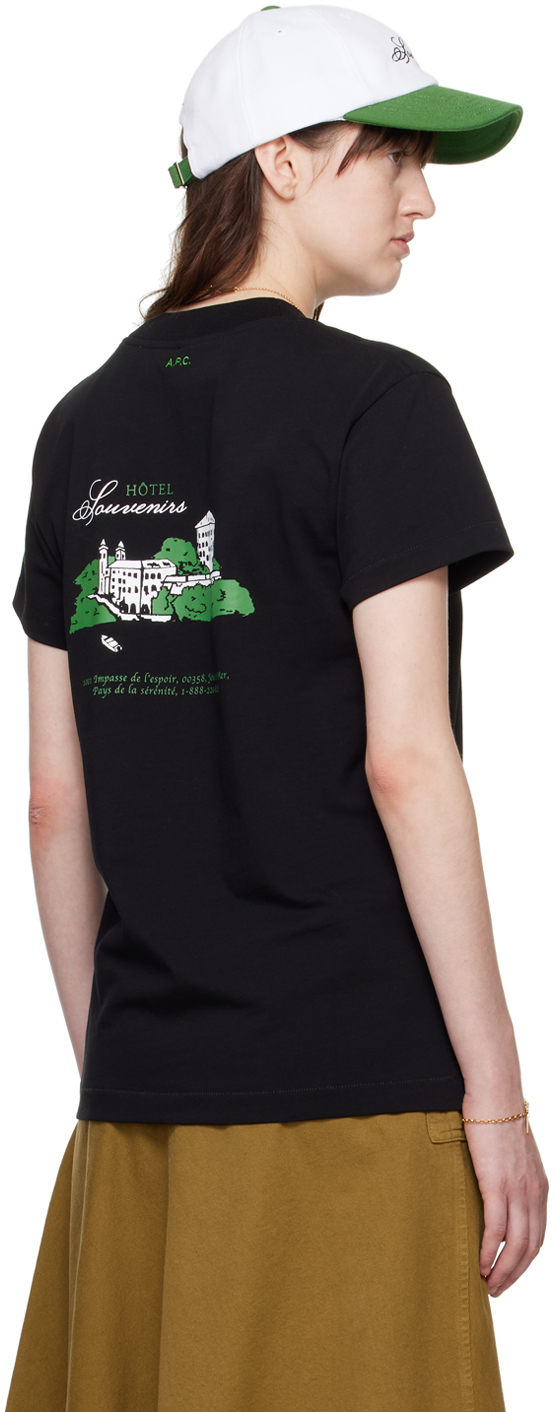 A.P.C. Black JJJJound Edition 'Hôtel Souvenirs' T-Shirt