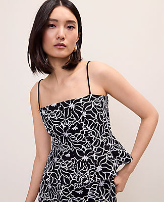 Ann Taylor Petite Embroidered Peplum Top