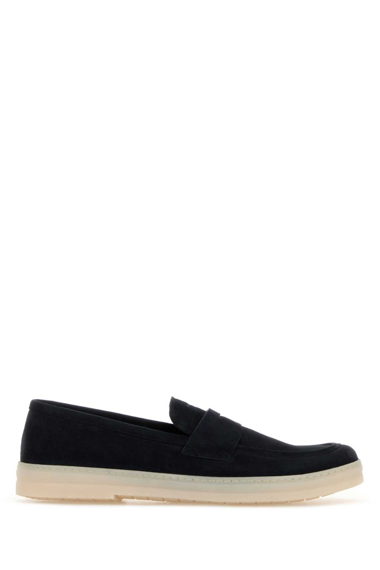 Navy Blue Suede Loafers