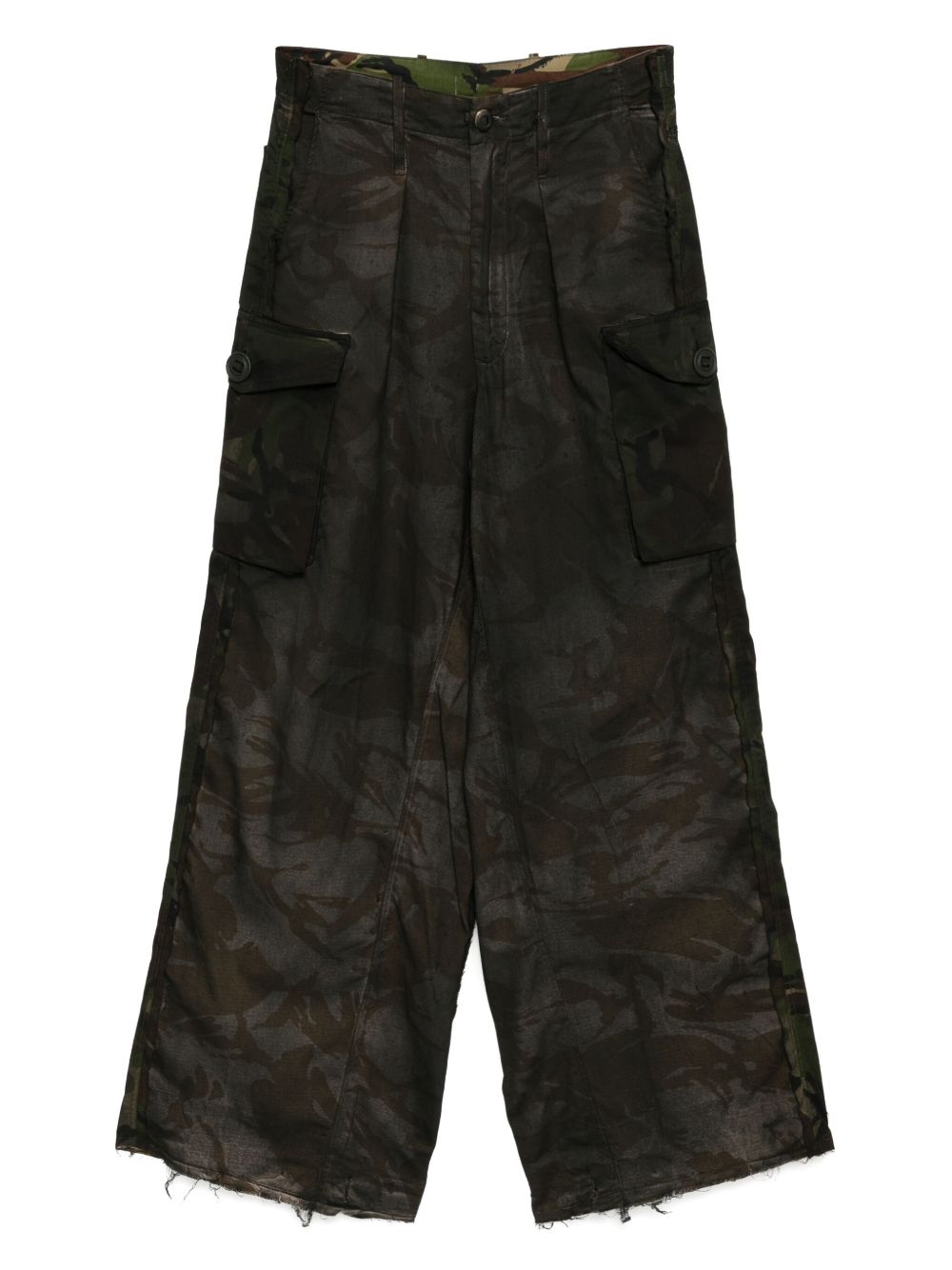 Camouflage-print cargo trousers - Green