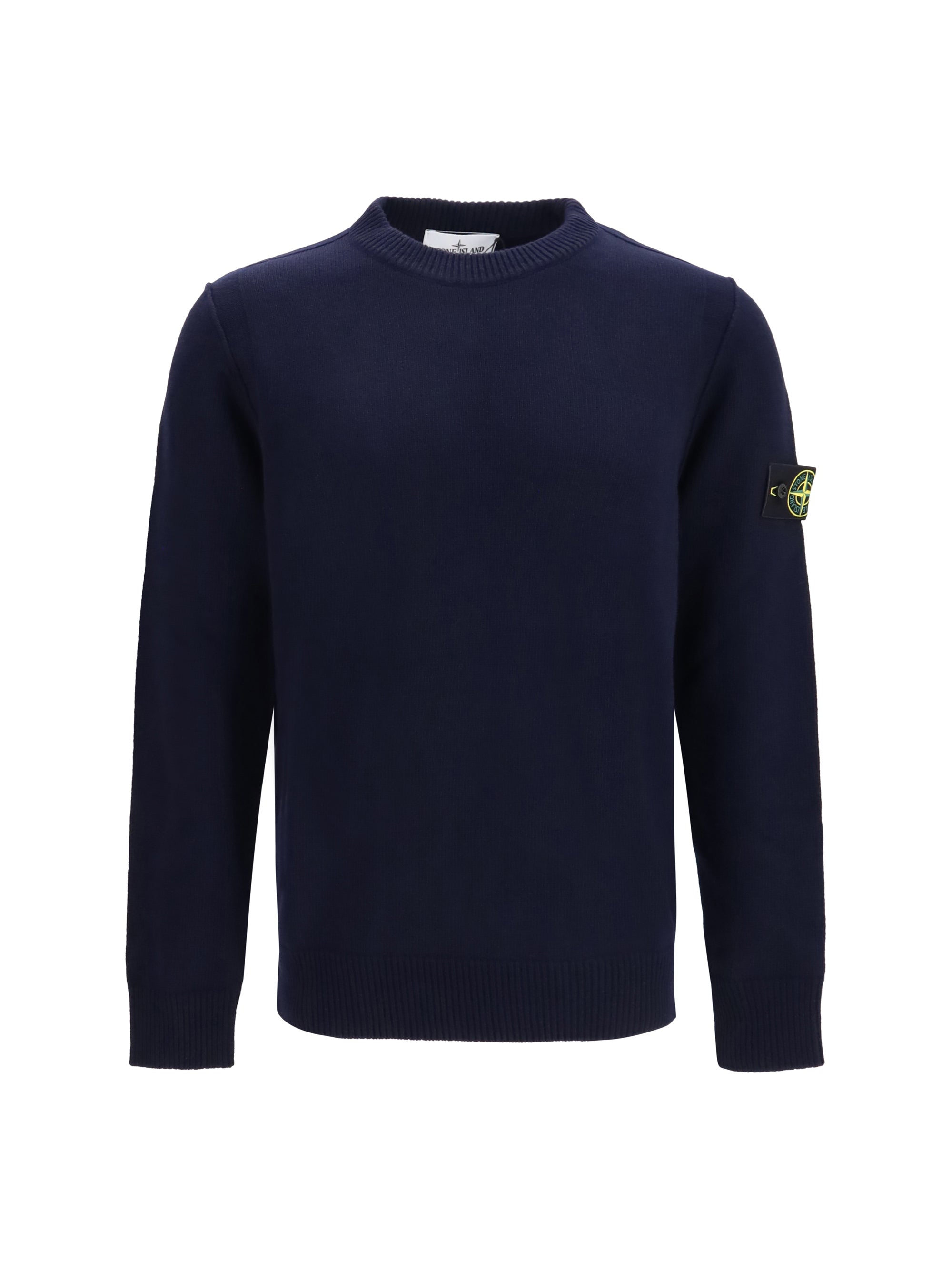 Crewneck with Logo Patch Sweater — Navy