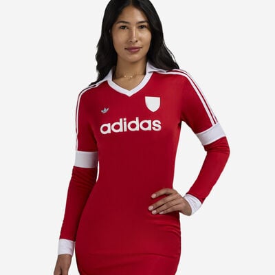 Women's Graphic Football Jersey Dress in Red