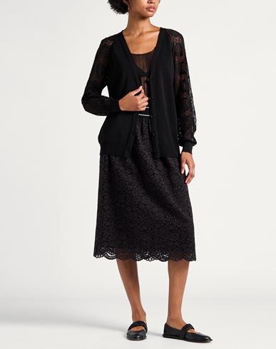 Woman Cardigan Black Size 12 Viscose, Polyamide, Cotton
