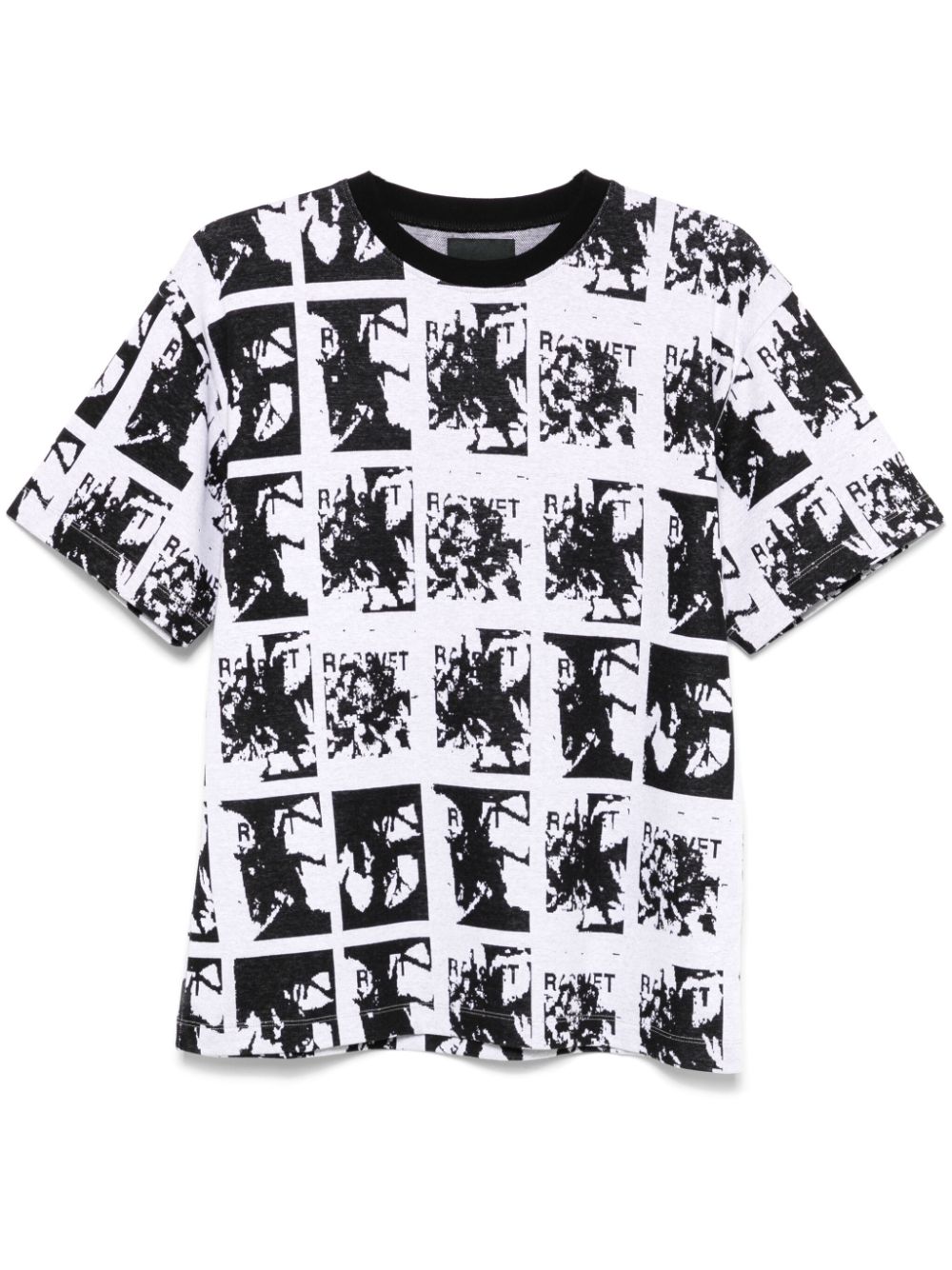 Patterned-jacquard T-shirt - Black