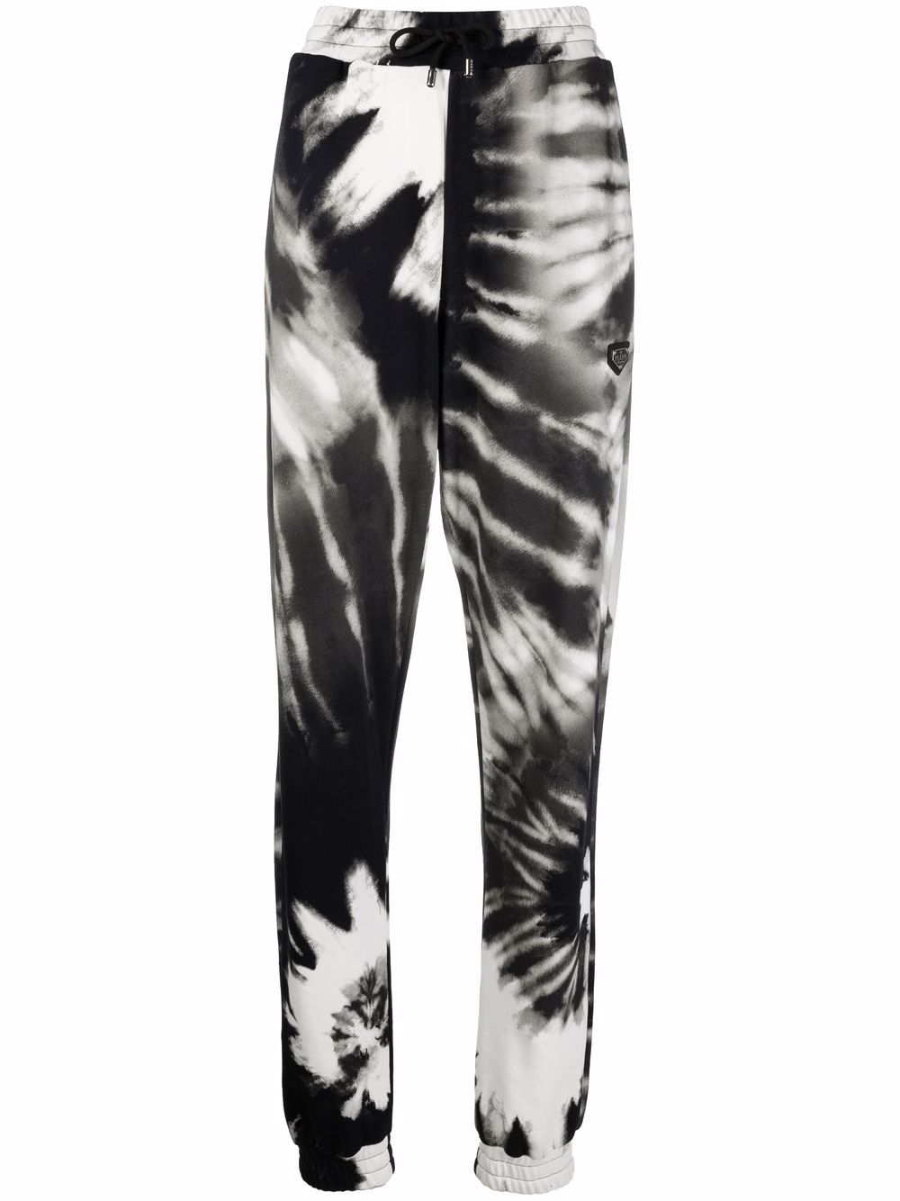 Tie dye print track pants - Black