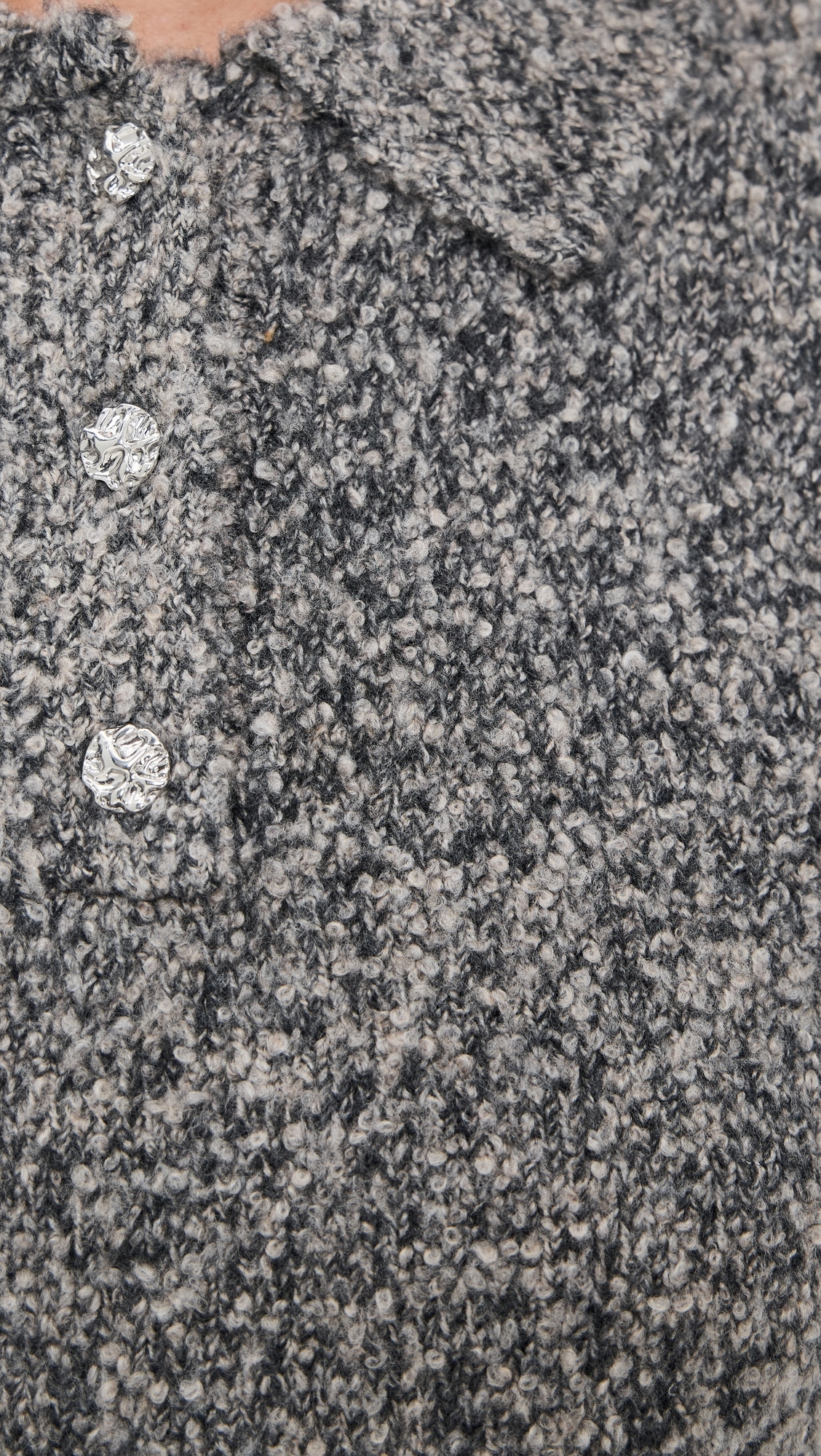 Wren Boucle Polo Sweater Charcoal