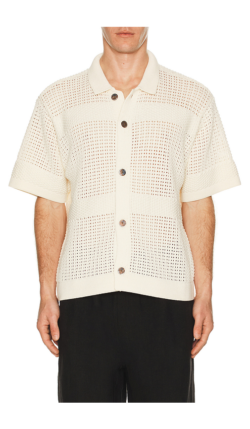 Obey Zach Knitted Shirt in Cream. XL/1X. Also in L