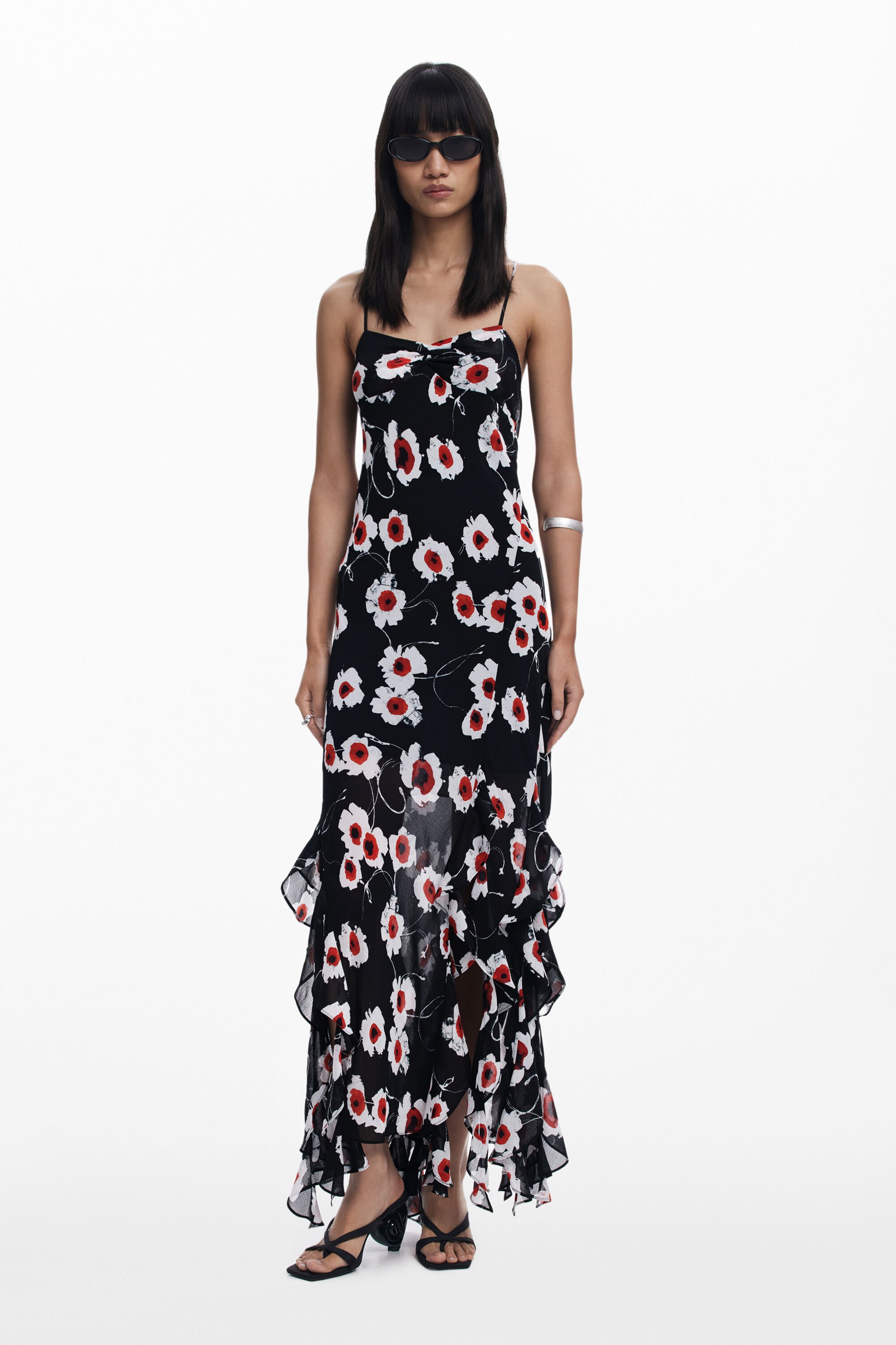 Poppy ruffle midi dress