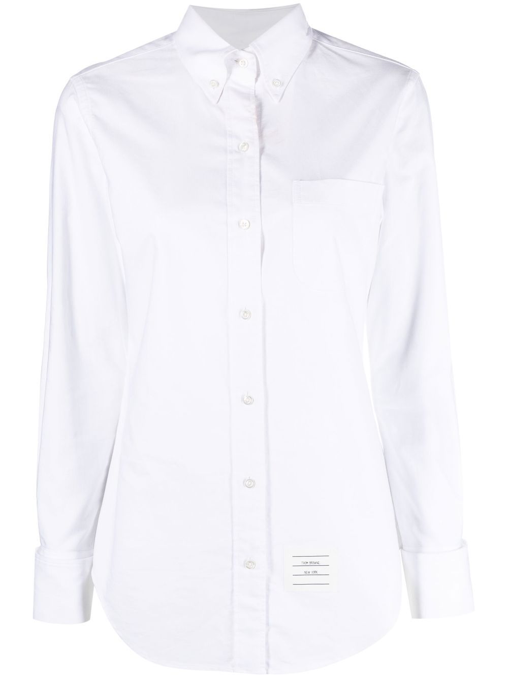 Logo-patch poplin shirt - White