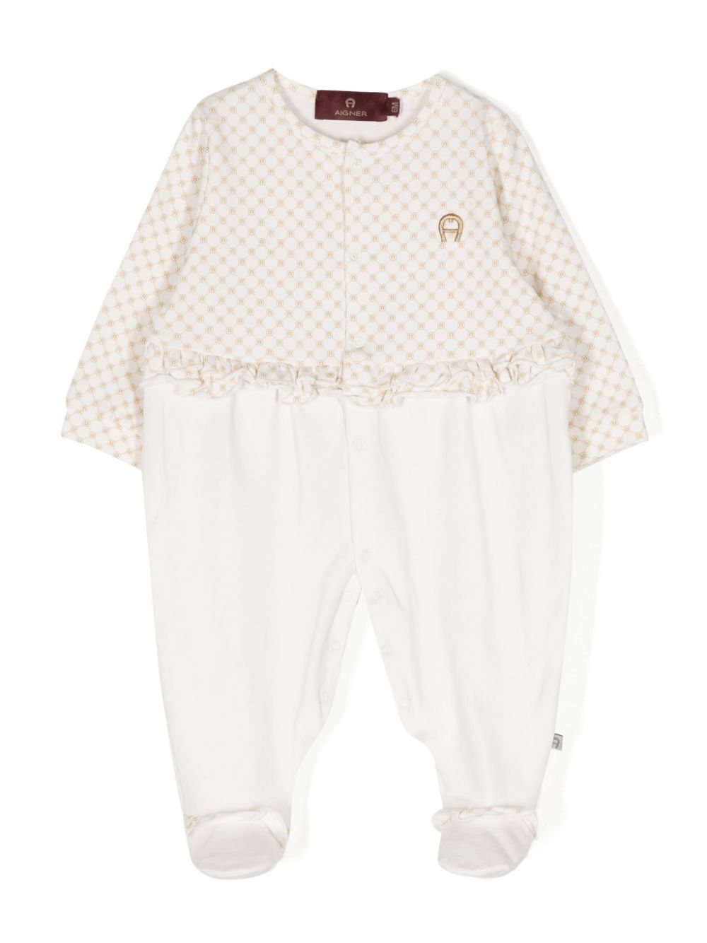 Logo-print ruffle-detail pyjamas - White