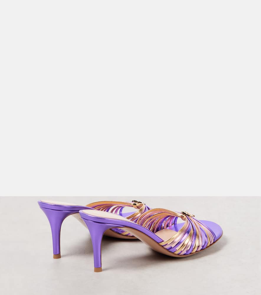 Gianvito Rossi 70 metallic leather mules